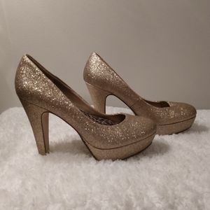 Madden Girl Gold Glitter Heels